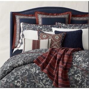 NEW Ralph Lauren Mirabelle Duvet Cover In Indigo Navy Blue Full/Queen 92"X96"